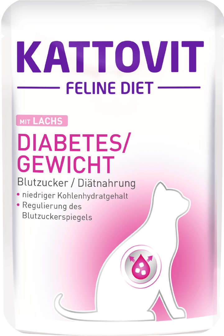 KATTOVIT Katzen-Nassfutter Diabetes/Gewicht Lachs